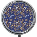 Folk floral pattern. Flowers abstract surface design. Seamless pattern Mini Round Pill Box View1