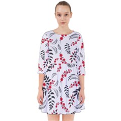 Folk Floral Pattern  Flowers Abstract Surface Design  Seamless Pattern Smock Dress by Eskimos