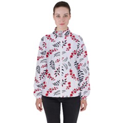 Folk Floral Pattern  Flowers Abstract Surface Design  Seamless Pattern Women s High Neck Windbreaker by Eskimos