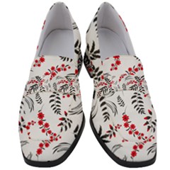 Folk Floral Pattern  Flowers Abstract Surface Design  Seamless Pattern Women s Chunky Heel Loafers by Eskimos