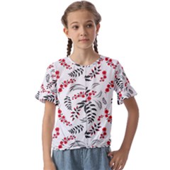 Folk Floral Pattern  Flowers Abstract Surface Design  Seamless Pattern Kids  Cuff Sleeve Scrunch Bottom Tee