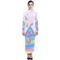 Minimal Holographic Butterflies Turtleneck Maxi Dress View1