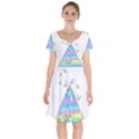 Minimal Holographic Butterflies Short Sleeve Bardot Dress View1