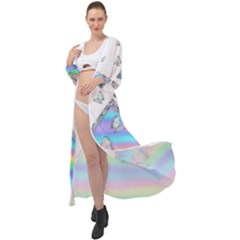 Minimal Holographic Butterflies Maxi Chiffon Beach Wrap by gloriasanchez