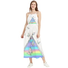 Minimal Holographic Butterflies Boho Sleeveless Summer Dress