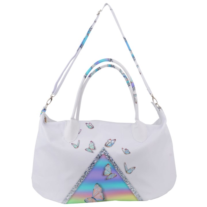 Minimal Holographic Butterflies Removal Strap Handbag