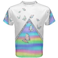 Minimal Holographic Butterflies Men s Cotton Tee