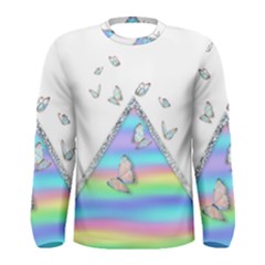 Minimal Holographic Butterflies Men s Long Sleeve Tee