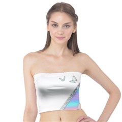 Minimal Holographic Butterflies Tube Top by gloriasanchez