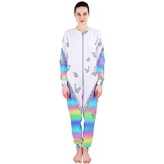 Minimal Holographic Butterflies Onepiece Jumpsuit (ladies)  by gloriasanchez