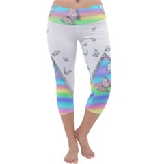 Minimal Holographic Butterflies Capri Yoga Leggings by gloriasanchez