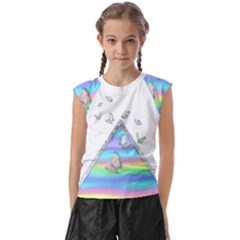 Minimal Holographic Butterflies Kids  Raglan Cap Sleeve Tee by gloriasanchez