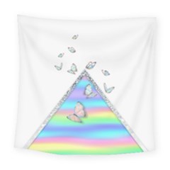 Minimal Holographic Butterflies Square Tapestry (large)