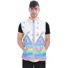 Minimal Holographic Butterflies Men s Puffer Vest