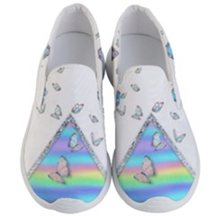 Minimal Holographic Butterflies Men s Lightweight Slip Ons by gloriasanchez