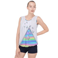 Minimal Holographic Butterflies Bubble Hem Chiffon Tank Top by gloriasanchez