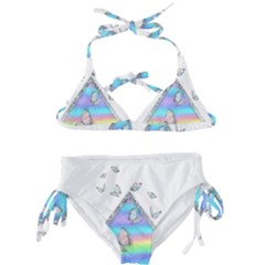 Minimal Holographic Butterflies Kids  Classic Bikini Set by gloriasanchez