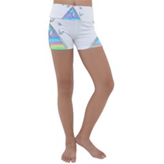 Minimal Holographic Butterflies Kids  Lightweight Velour Yoga Shorts by gloriasanchez