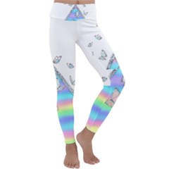 Minimal Holographic Butterflies Kids  Lightweight Velour Classic Yoga Leggings by gloriasanchez