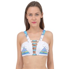 Minimal Holographic Butterflies Cage Up Bikini Top by gloriasanchez