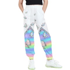 Minimal Holographic Butterflies Kids  Elastic Waist Pants by gloriasanchez