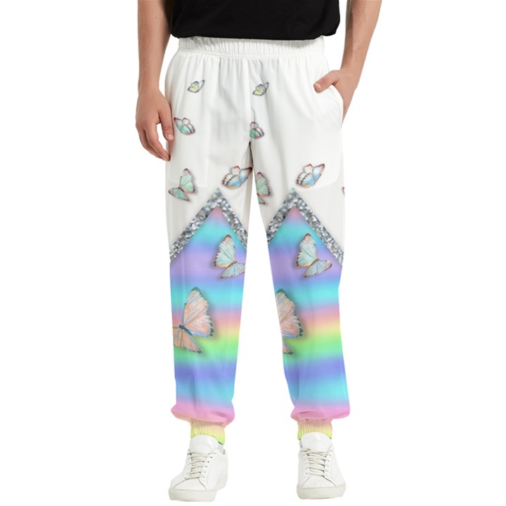 Minimal Holographic Butterflies Men s Elastic Waist Pants