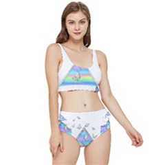 Minimal Holographic Butterflies Frilly Bikini Set by gloriasanchez