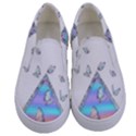 Minimal Holographic Butterflies Kids  Canvas Slip Ons View1