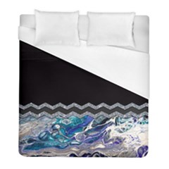 Blue Ocean Minimal Liquid Painting Duvet Cover (full/ Double Size)