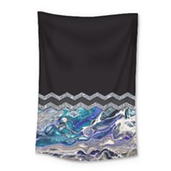 Blue Ocean Minimal Liquid Painting Small Tapestry by gloriasanchez