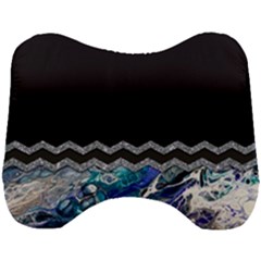 Blue Ocean Minimal Liquid Painting Head Support Cushion