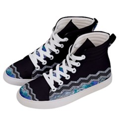 Blue Ocean Minimal Liquid Painting Women s Hi-top Skate Sneakers by gloriasanchez