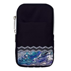 Blue Ocean Minimal Liquid Painting Waist Pouch (large) by gloriasanchez