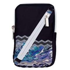 Blue Ocean Minimal Liquid Painting Belt Pouch Bag (large) by gloriasanchez