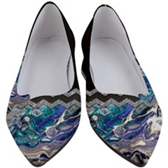 Blue Ocean Minimal Liquid Painting Women s Block Heels  by gloriasanchez