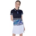 Blue Ocean Minimal Liquid Painting Women s Polo Tee View1