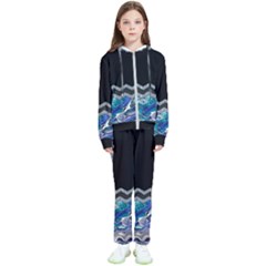 Blue Ocean Minimal Liquid Painting Kids  Tracksuit by gloriasanchez