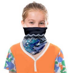 Blue Ocean Minimal Liquid Painting Face Covering Bandana (kids) by gloriasanchez