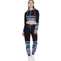 Blue Ocean Minimal Liquid Painting Cropped Zip Up Lounge Set View1