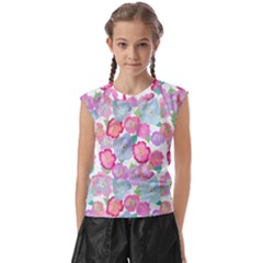 Bright, Joyful Flowers Kids  Raglan Cap Sleeve Tee by SychEva