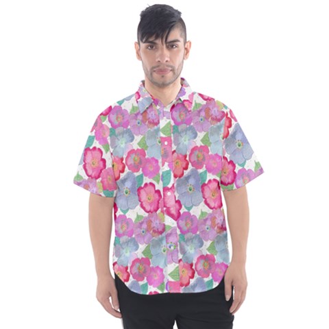 Bright, Joyful Flowers Men s Short Sleeve Shirt by SychEva