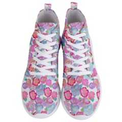 Bright, Joyful Flowers Men s Lightweight High Top Sneakers by SychEva