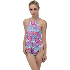 Bright, Joyful Flowers Go With The Flow One Piece Swimsuit by SychEva