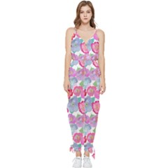 Bright, Joyful Flowers Sleeveless Tie Ankle Jumpsuit by SychEva