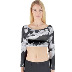 Cumulus Abstract Design Long Sleeve Crop Top