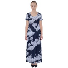 Cumulus Abstract Design High Waist Short Sleeve Maxi Dress by dflcprintsclothing