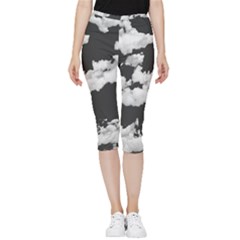 Cumulus Abstract Design Inside Out Lightweight Velour Capri Leggings  by dflcprintsclothing