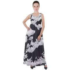 Cumulus Abstract Design Empire Waist Velour Maxi Dress