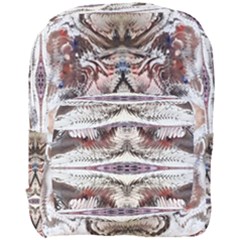 White Feathers Arabesque Full Print Backpack by kaleidomarblingart