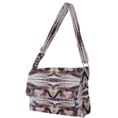 White Feathers Arabesque Full Print Messenger Bag (s) by kaleidomarblingart